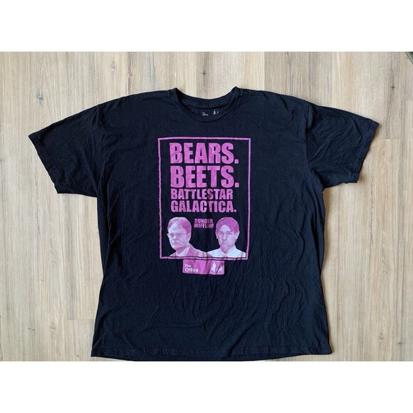 The Office Men's 2XL Black "Bears Beets Battlestar Galactica" T-Shirt - Picture 1 of 5